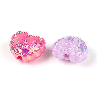 UV Plating Luminous Opaque Acrylic Beads TACR-T017-91M-1