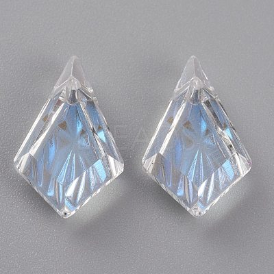 Embossed Glass Rhinestone Pendants GLAA-J101-01B-001MO-1