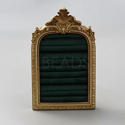 Photo Frame Resin Finger Ring Organizer Holder with Velvet Mat RDIS-WH0016-21-1