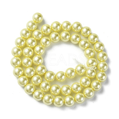 Eco-Friendly  Dyed Glass Pearl Round Beads Strands HY-A002-8mm-RB012-1