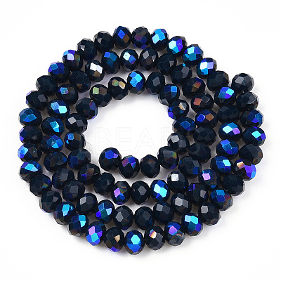 Electroplate Opaque Solid Color Glass Beads Strands LS-EGLA-A034-P8mm-L22-1