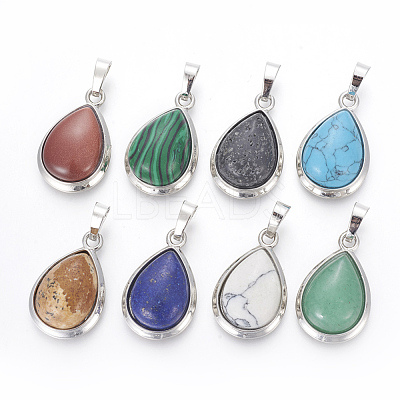 Natural & Synthetic Mixed Stone Pendants G-L512-C-1