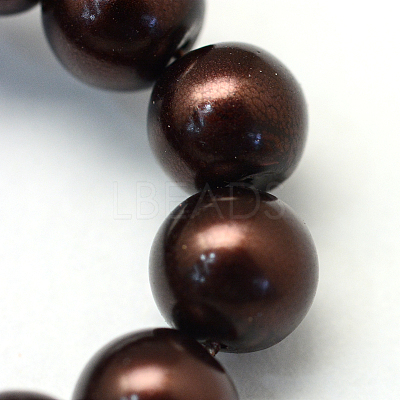 Baking Paint Pearlized Glass Pearl Round Bead Strands X-HY-Q003-4mm-40-1