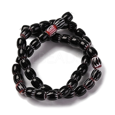 Handmade Lampwork Chevron Beads Strands LAMP-K041-01B-01-1