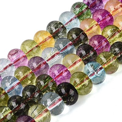 Crackle Transparent Glass Beads Strands GLAA-N074-02B-02-1