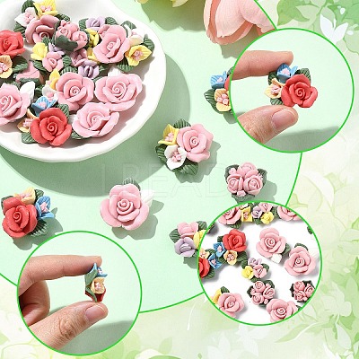 20Pcs 5 Styles Handmade Porcelain Cabochons PORC-YW0001-19-1
