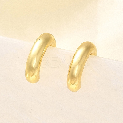 Rack Plating Brass Ring Cuff Earrings for Women EJEW-H135-01G-02-1