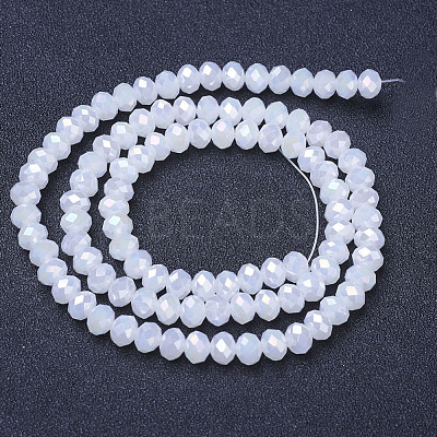 Electroplate Glass Beads Strands EGLA-A034-J4mm-B07-1
