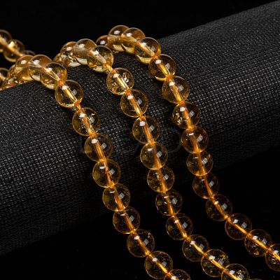 Natural Citrine Beads Strands G-E326-8mm-01-1