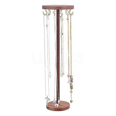 Round Wooden Necklace Organizer Display Stands NDIS-WH0010-34A-1
