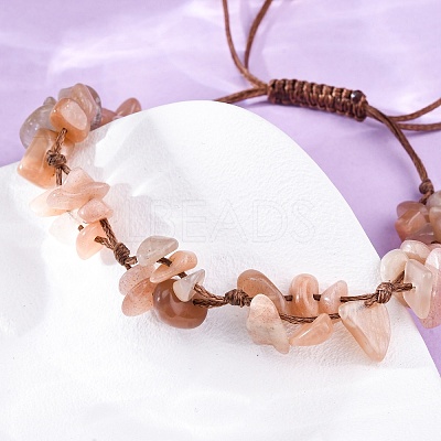 Adjustable Natural Gemstone Braided Bead Bracelets for Women BJEW-U035-02-1