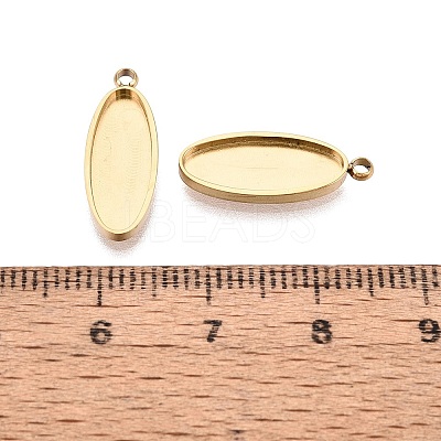 304 Stainless Steel Pendant Cabochon Component STAS-Q113-25B-G-1