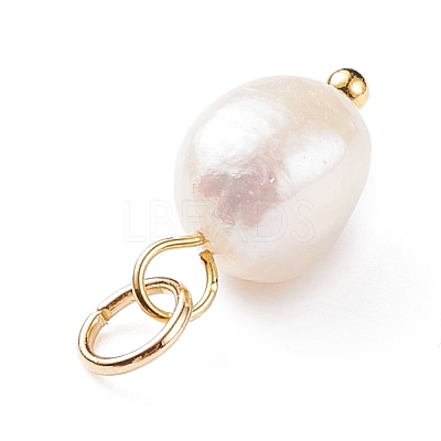 Grade B Natural Cultured Freshwater Pearl Charms PALLOY-JF01497-01-1