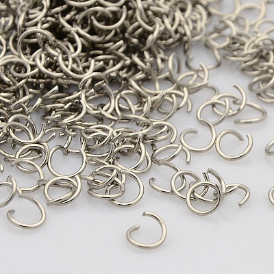 Tarnish Resistant 304 Stainless Steel Open Jump Rings STAS-N015-03-6x1mm-1