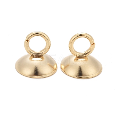 201 Stainless Steel Bead Cap Pendant Bails STAS-L244-27E-G-1