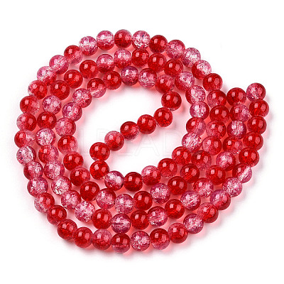 Transparent Crackle Baking Paint Glass Beads X1-DGLA-T003-01B-08-1