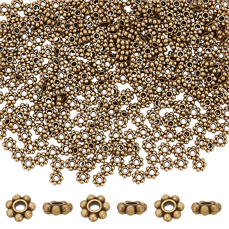 300Pcs Tibetan Style Alloy Beads Daisy Spacer Beads TIBEB-PH0005-05AB-1