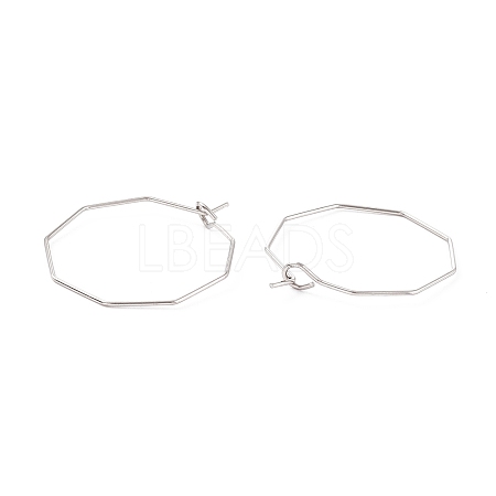 316 Stainless Steel Hoop Earrings Findings STAS-C029-02P-1