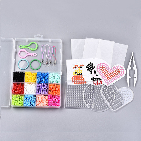 12 Colors 1200pcs Fuse Beads Kits for Kids DIY-N002-014-1