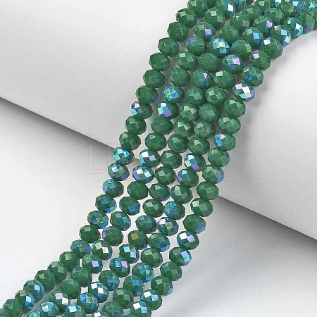 Electroplate Opaque Solid Color Glass Beads Strands EGLA-A034-P6mm-L05-1