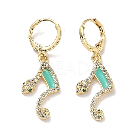 Real 18K Gold Plated Brass Dangle Leverback Earrings EJEW-L269-010G-02-1