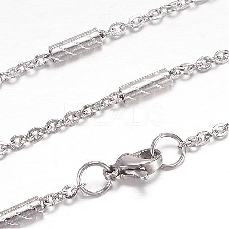 304 Stainless Steel Cable Chain Necklaces STAS-G083-49P-1
