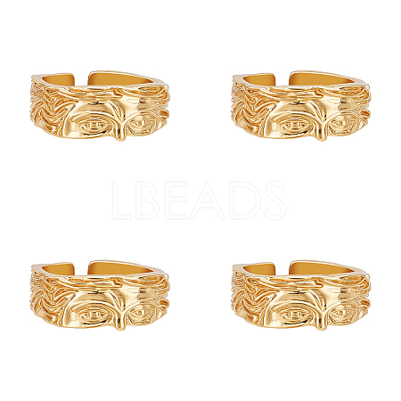 4Pcs Brass Cuff Open Rings for Men RJEW-UN0003-11G-1