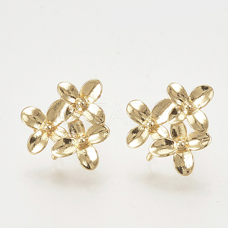 Brass Ear Stud Findings X-KK-T027-108G-1
