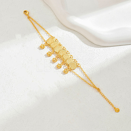Brass Coin Link Bracelets PV7536-1-1