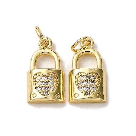 Brass Micro Pave Clear Cubic Zirconia Charms KK-A270-03E-G-1