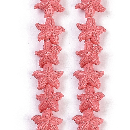 Synthetic Coral Dyed Carved Beads Strands CORA-K009-06A-08-1