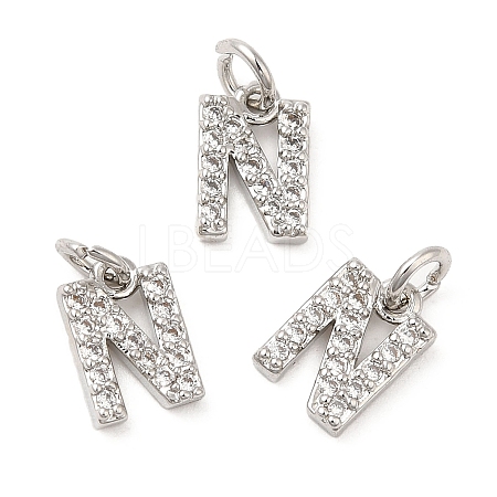 Brass Micro Pave Grade AAA Cubic Zirconia Charms ZIRC-P067-11P-N-NR-1