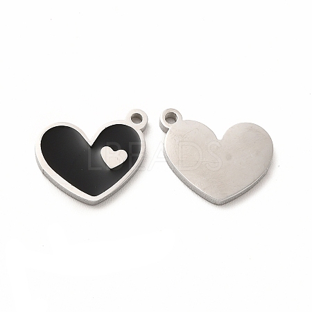304 Stainless Steel Enamel Charms STAS-F291-08P-01-1