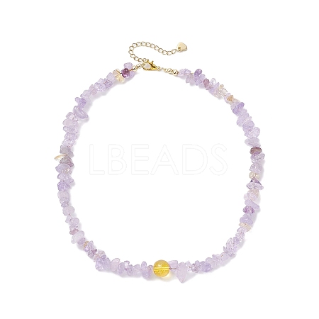 Natural Ametrine Chip Beaded Necklaces NJEW-JN05509-1