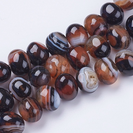 Natural Striped Agate/Banded Agate Beads Strands G-I198D-B-04-1