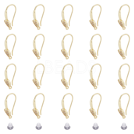 DICOSMETIC 10 Pairs Rack Plating Brass Micro Pave Cubic Zirconia Earrings Hooks FIND-DC0003-48-1