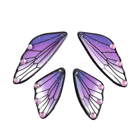 Transparent Resin Crystal AB Rhinestone Pendants Set RESI-TAC0002-46B-1