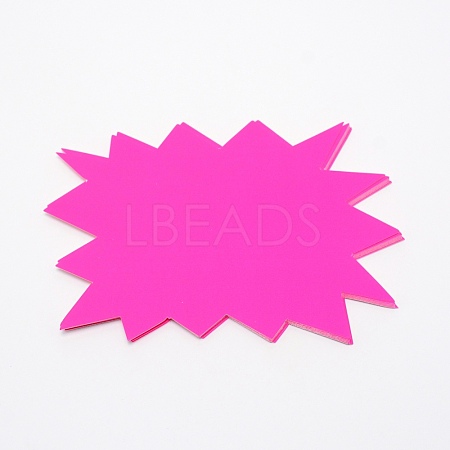 Fluorescence Explosive Shape Blank Signs Sales Price Label Tags AJEW-WH0239-21A-1