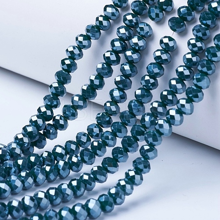 Electroplate Glass Beads Strands X-EGLA-A034-P4mm-A14-1