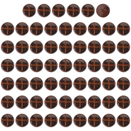1-Hole Plastic Buttons BUTT-CA0001-34B-1