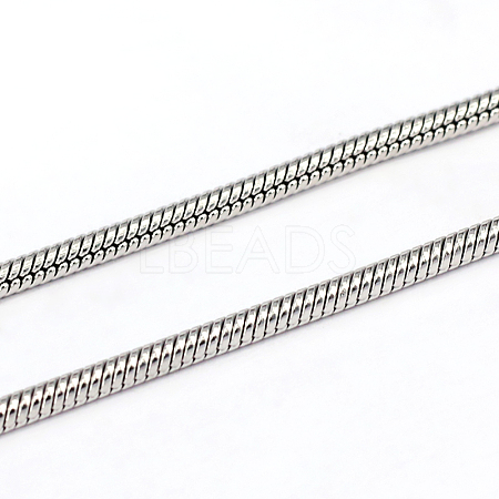 Tarnish Resistant 3.28 Feet 304 Stainless Steel Snake Chains X-CHS-L001-163-2mm-1