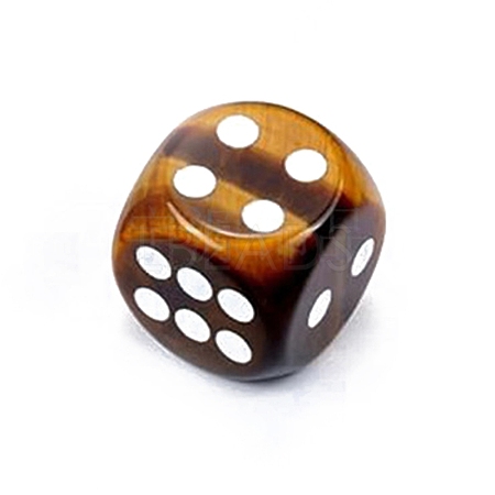 Natural Tiger Eye Carved Cube Dice PW-WG57879-04-1