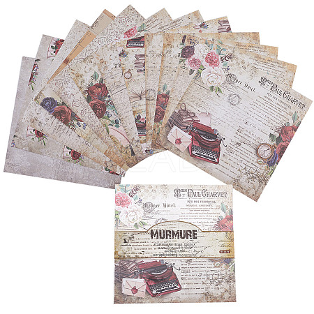 12Pcs 12 Patterns Floral Scrapbook Paper Pads DIY-WH0430-010-1