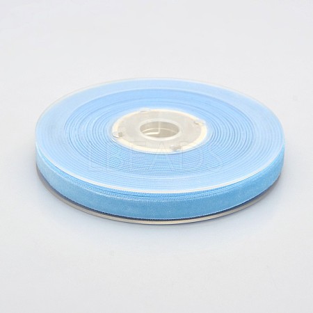 Polyester Velvet Ribbon for Gift Packing and Festival Decoration SRIB-M001-10mm-308-1