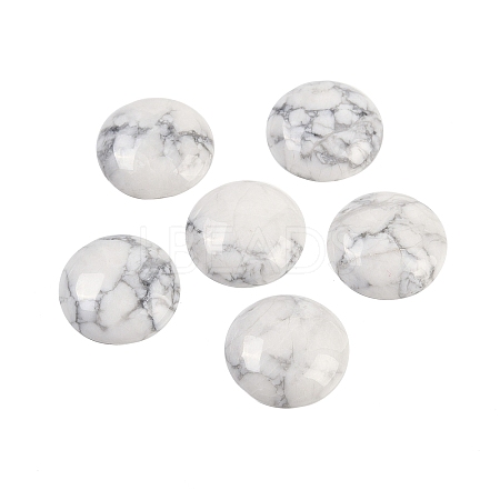 Natural Howlite Cabochons G-H1596-FR-25mm-28-1