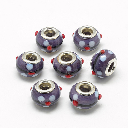 Handmade Bumpy Lampwork European Beads LAMP-T004-21B-1