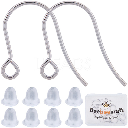 20Pcs 316 Surgical Stainless Steel Earring Hooks STAS-BBC0008-56-1