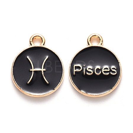 Alloy Enamel Pendants X-ENAM-S124-01B-08H-1