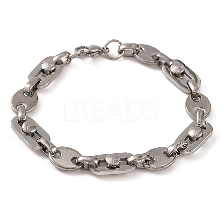 Tarnish Resistant 201 Stainless Steel Oval Link Chain Bracelets BJEW-B078-79P-1