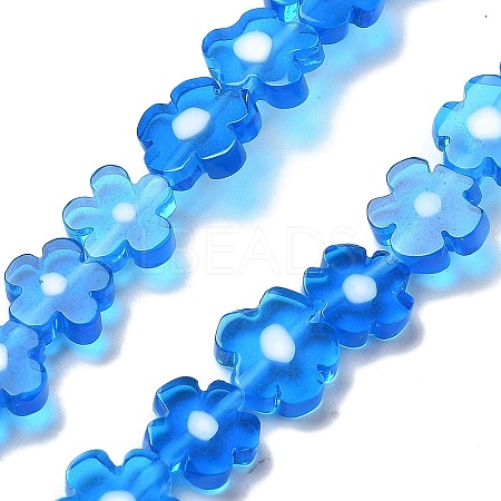 Handmade Millefiori Lampwork Beads Strands LAMP-F035-09R-1